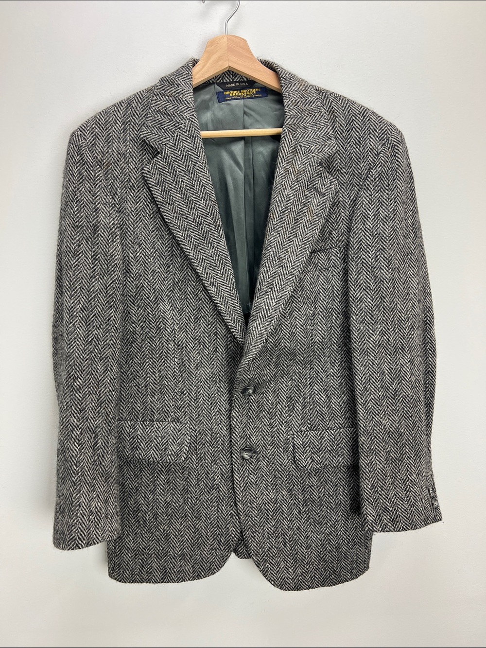 Vintage Brooks Brothers Herringbone Blazer Wool Old Money Heritage Academia